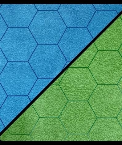 Cover: 601982033897 | Battlemat™ 1" Reversible Blue-Green Hexes (23½" x 26" Playing Surface)