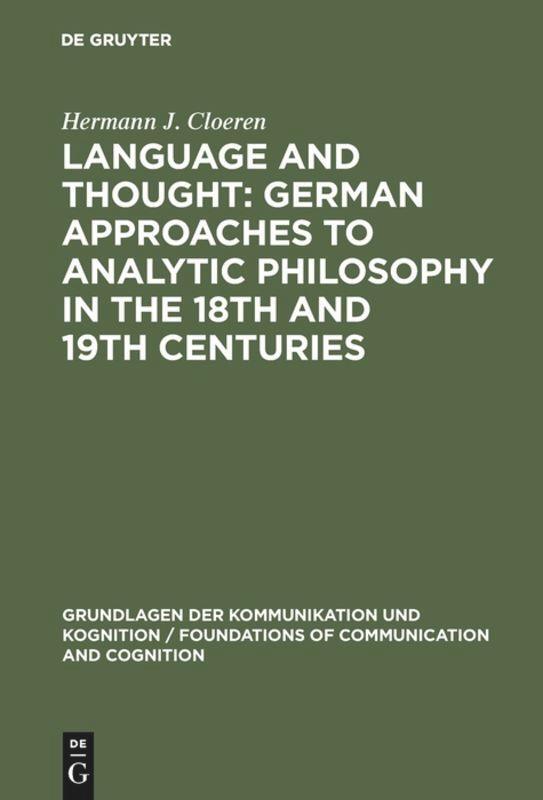 Cover: 9783110113013 | Language and Thought: German Approaches to Analytic Philosophy in...