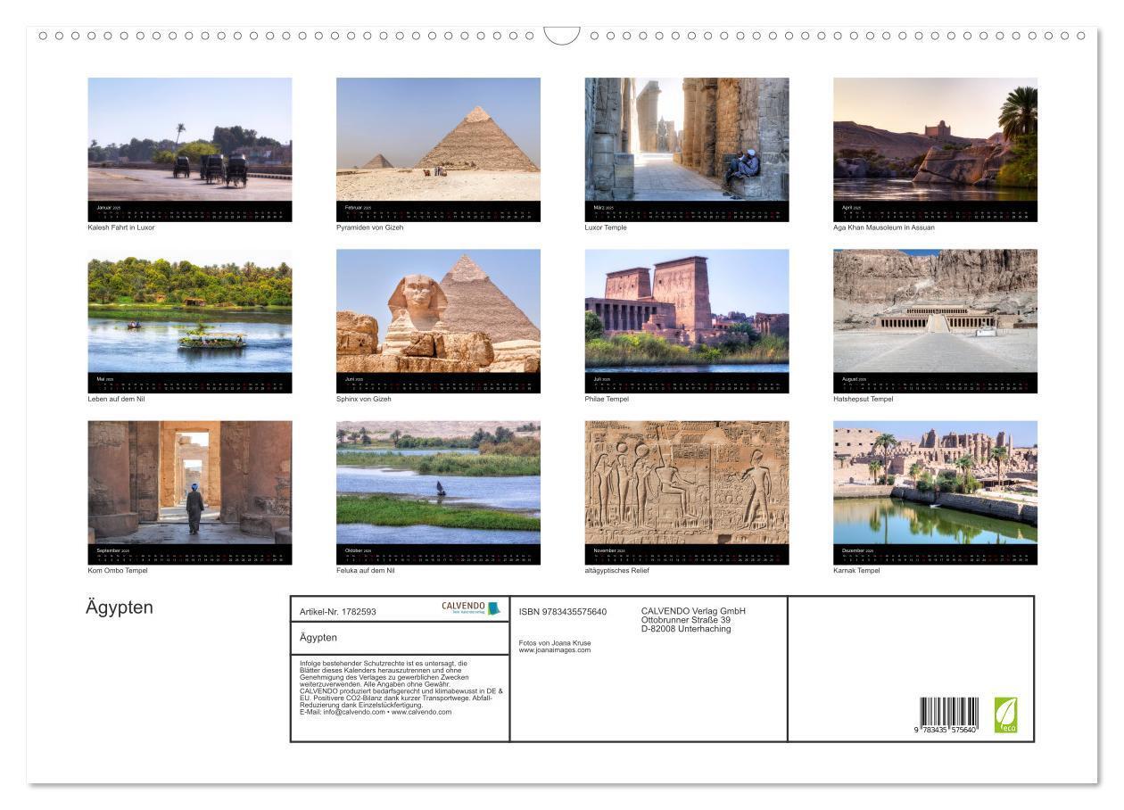 Bild: 9783435575640 | Ägypten (Wandkalender 2025 DIN A2 quer), CALVENDO Monatskalender