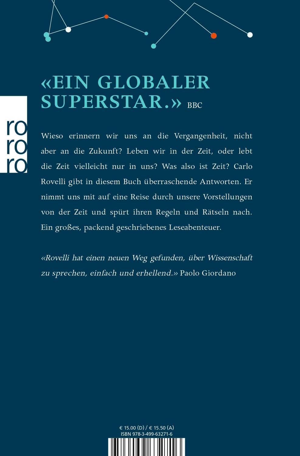 Rückseite: 9783499632716 | Die Ordnung der Zeit | Carlo Rovelli | Taschenbuch | 192 S. | Deutsch