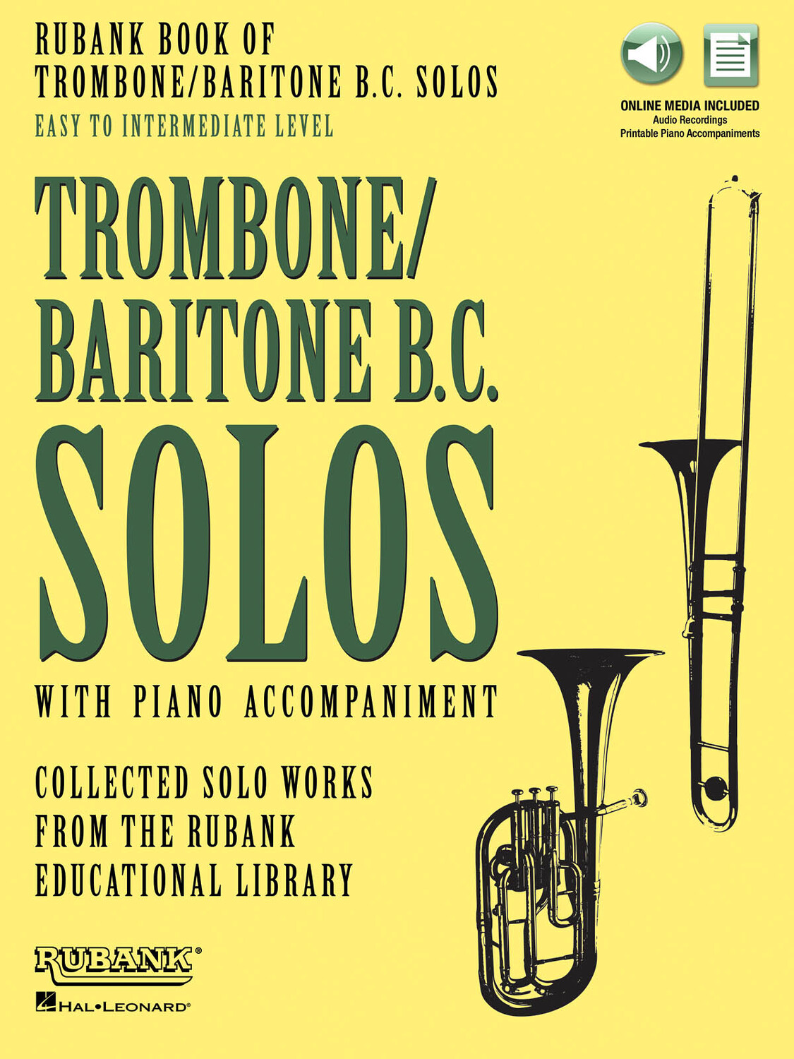 Cover: 888680623876 | Rubank Book of Trombone/Baritone B.C. Solos | Easy to Intermediate