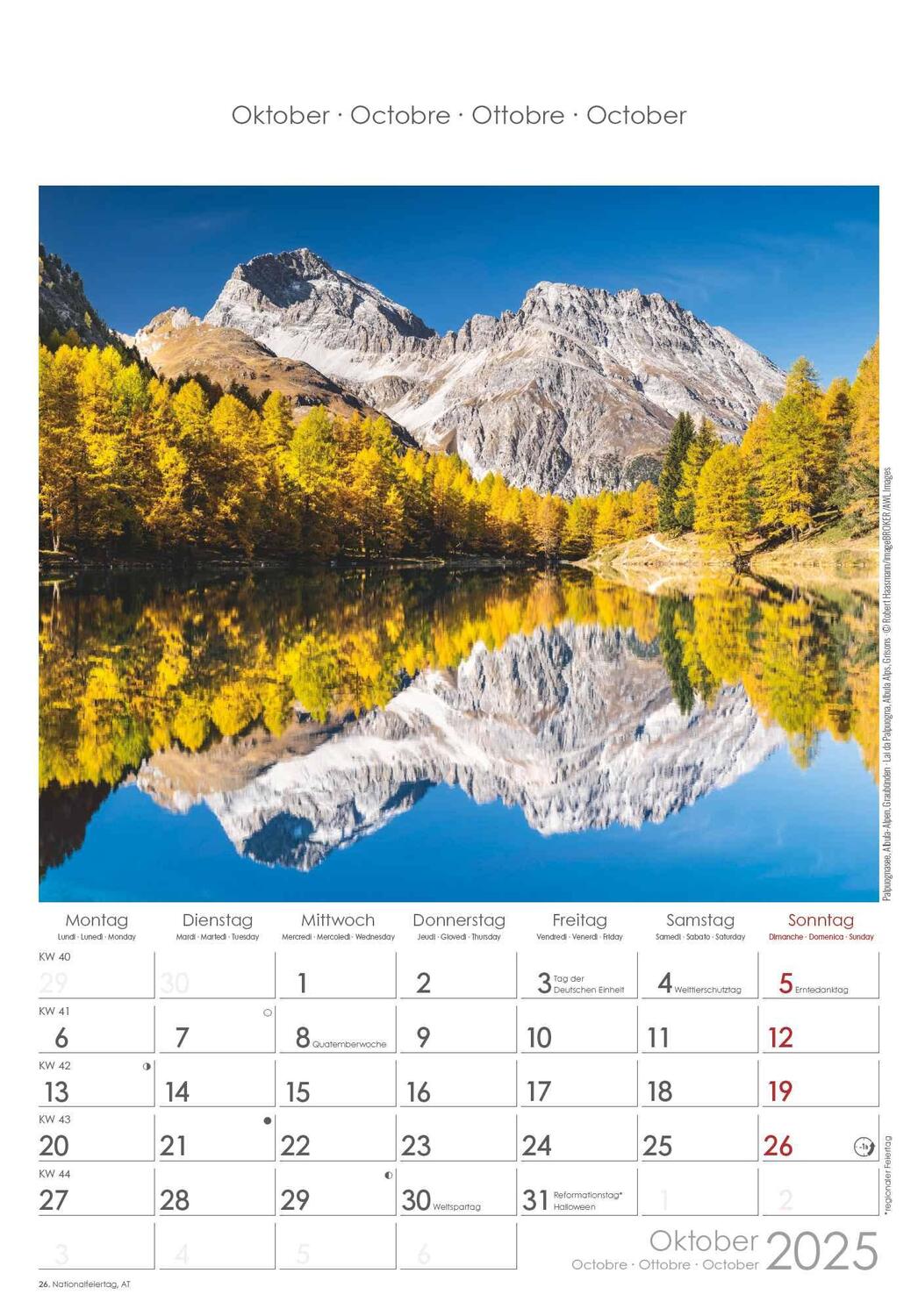 Bild: 4251732343217 | Schweiz 2025 - Bild-Kalender 23,7x34 cm - Switzerland -...