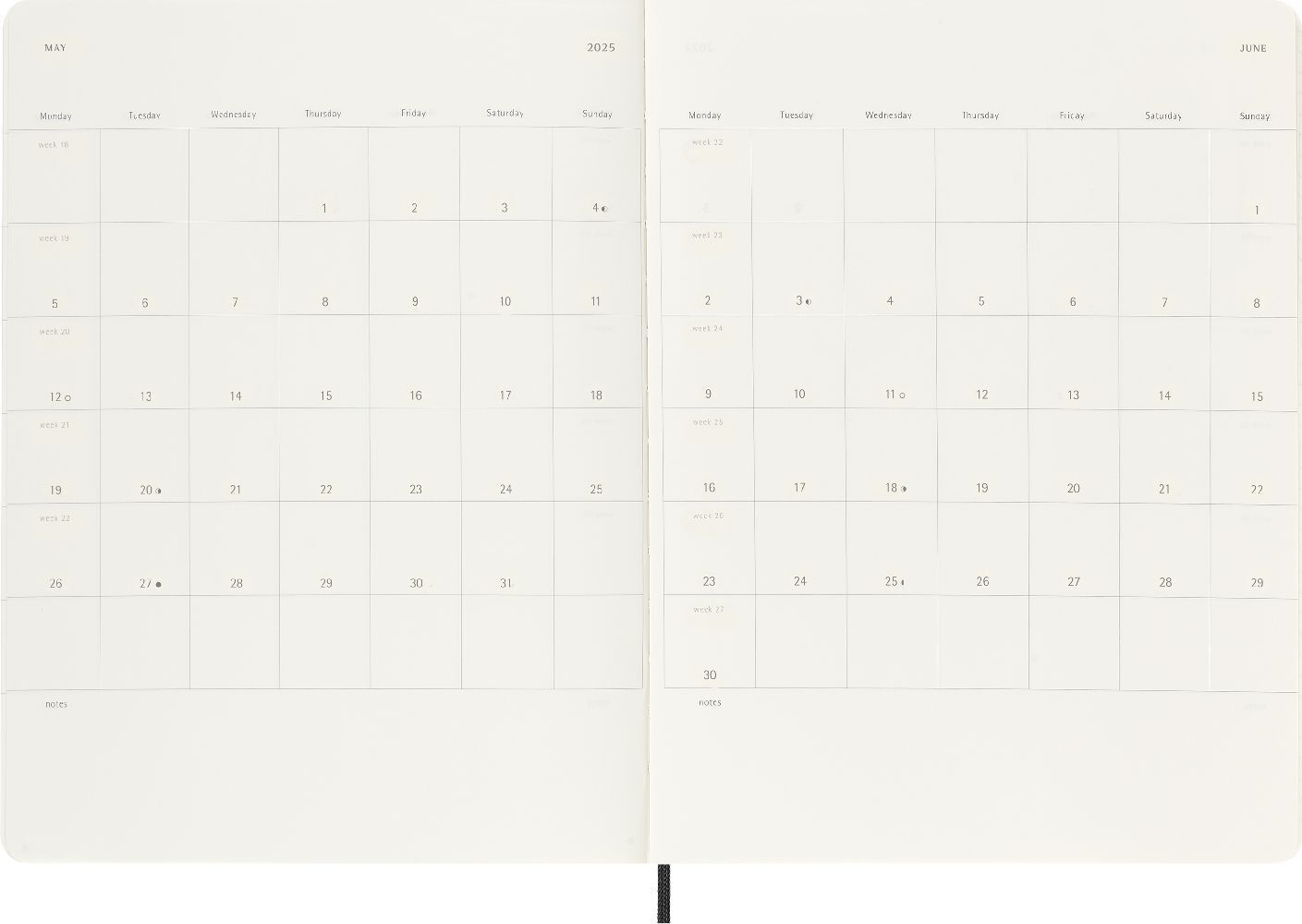 Bild: 8056999270438 | Moleskine 12 Monate Wochen Notizkalender 2025, XL, 1 Wo = 1 Seite,...