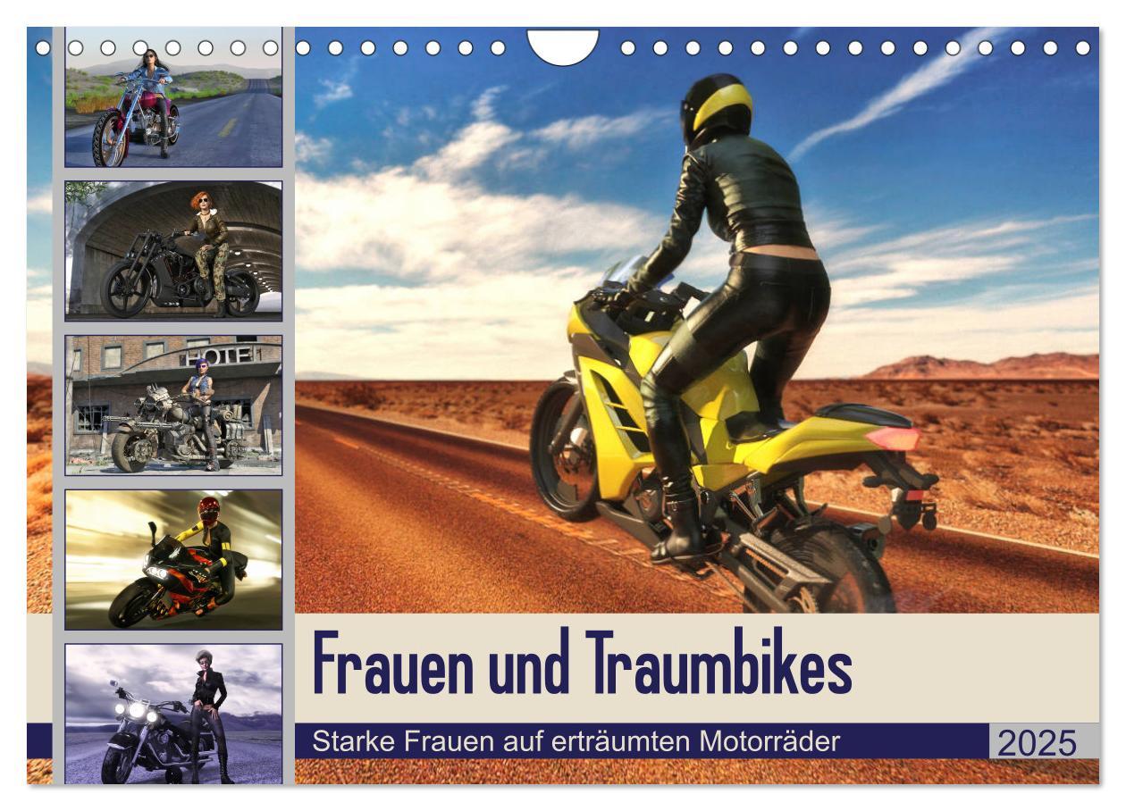 Cover: 9783435119653 | Frauen und Traumbikes (Wandkalender 2025 DIN A4 quer), CALVENDO...