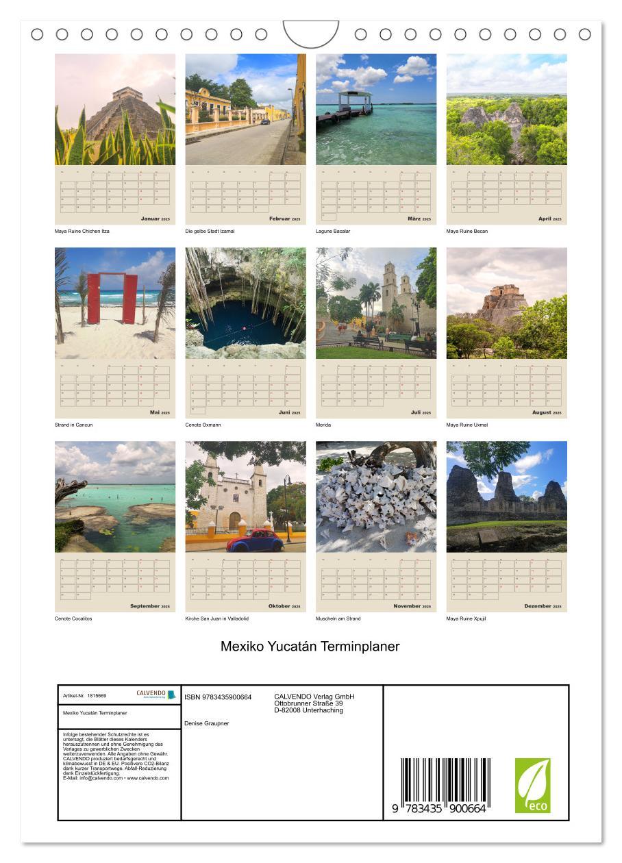 Bild: 9783435900664 | Mexiko Yucatán Terminplaner (Wandkalender 2025 DIN A4 hoch),...