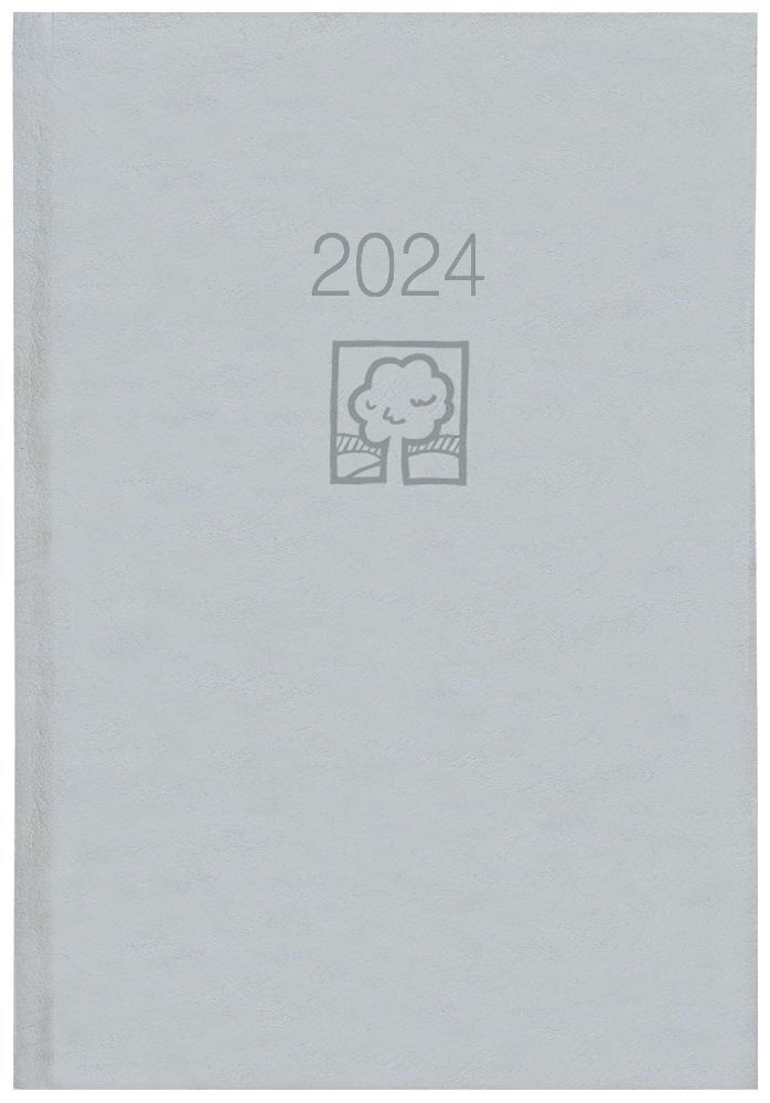 Cover: 4006928023615 | Buchkalender grau 2024 - Bürokalender 14,5x21 - 1T/1S - Blauer...