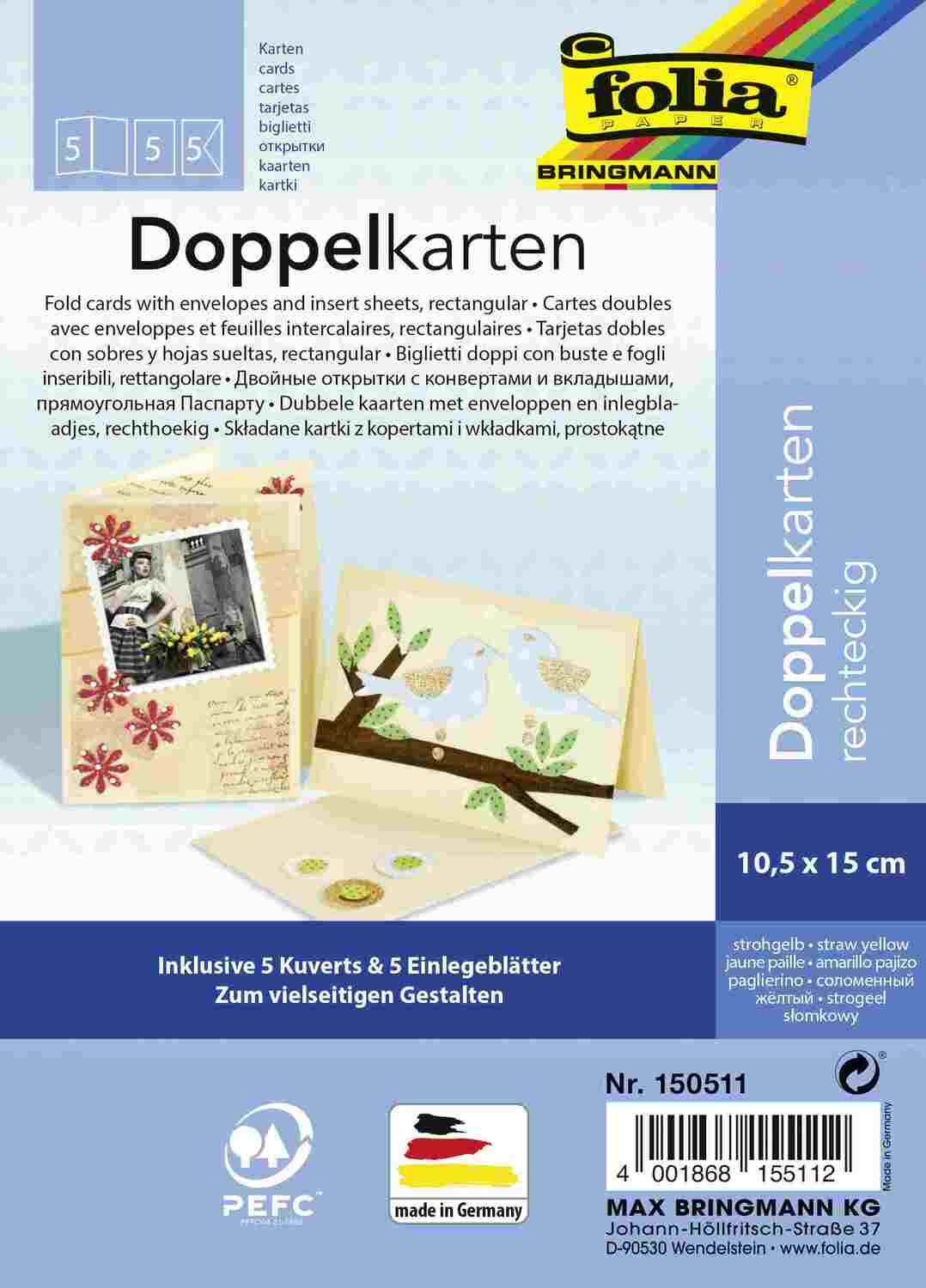 Cover: 4001868155112 | Folia Klappkarten/Doppelkarten für Einladungen, Glückwunsch- oder...