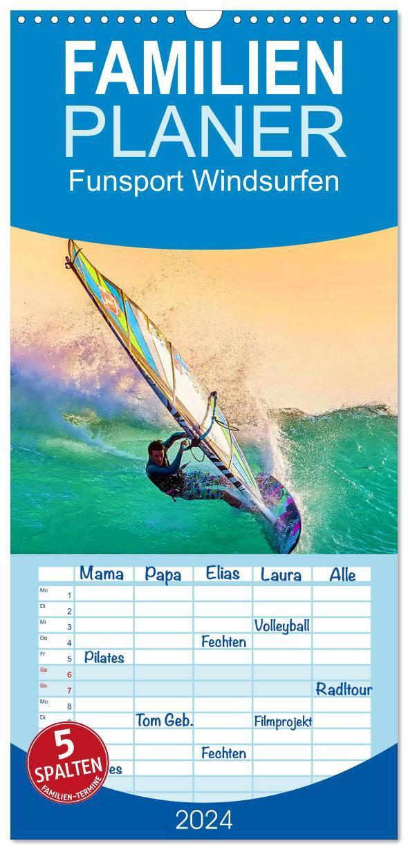 Cover: 9783383662171 | Familienplaner 2024 - Funsport Windsurfen mit 5 Spalten...