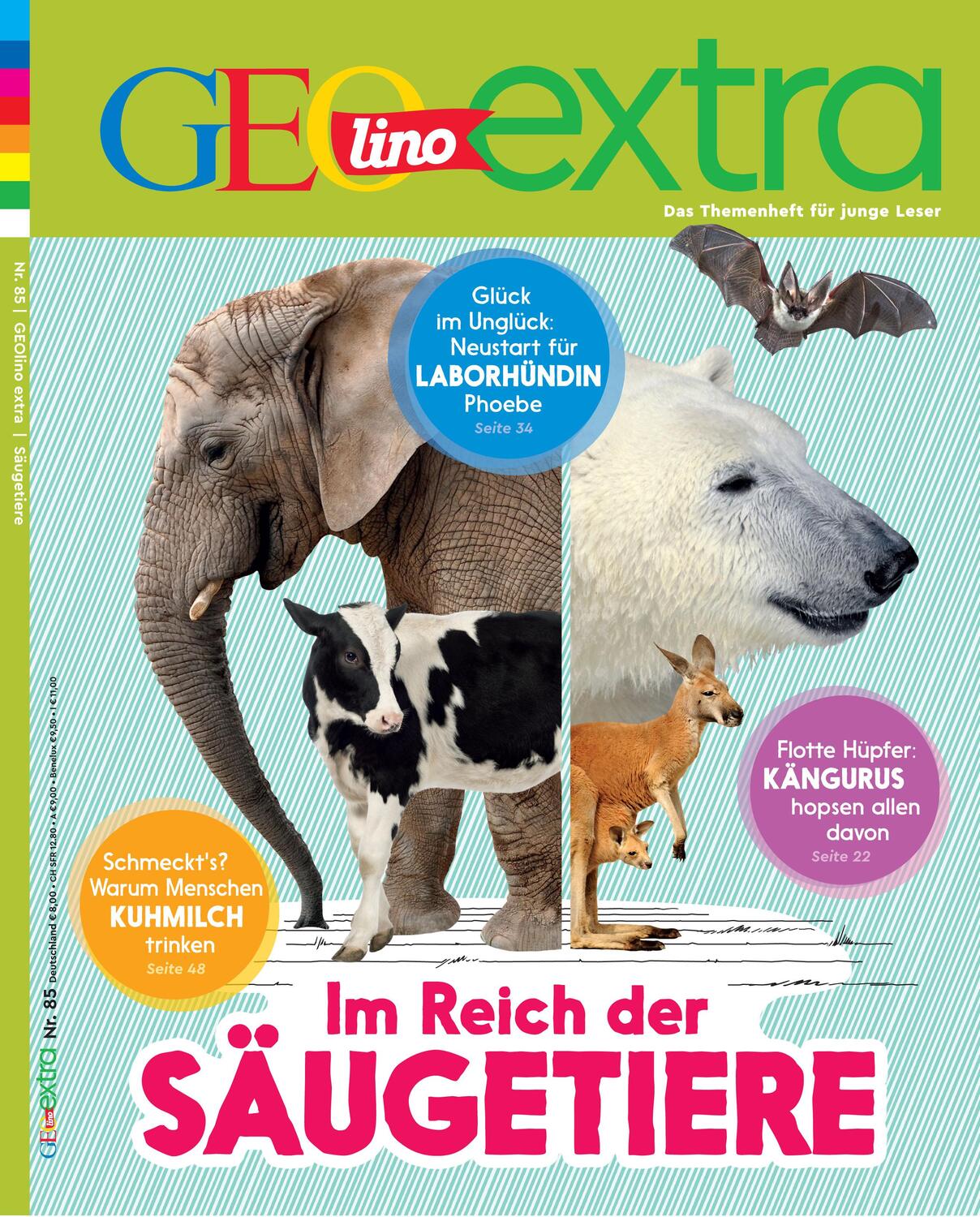 Cover: 9783652009393 | GEOlino extra 85/2020 - Im Reich der Säugetiere | Rosa Wetscher | 2021
