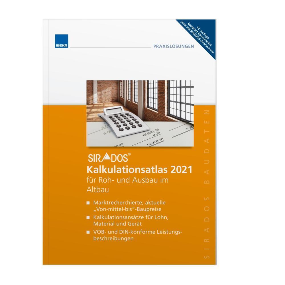 Cover: 9783811103153 | SIRADOS Kalkulationsatlas 2021 für Roh- und Ausbau im Altbau | Buch