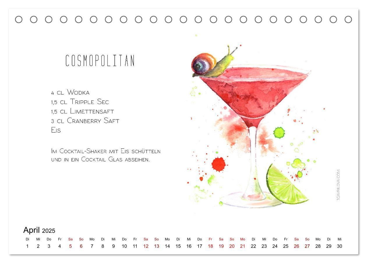 Bild: 9783435095988 | Cocktails Kalender mit Rezept (Tischkalender 2025 DIN A5 quer),...