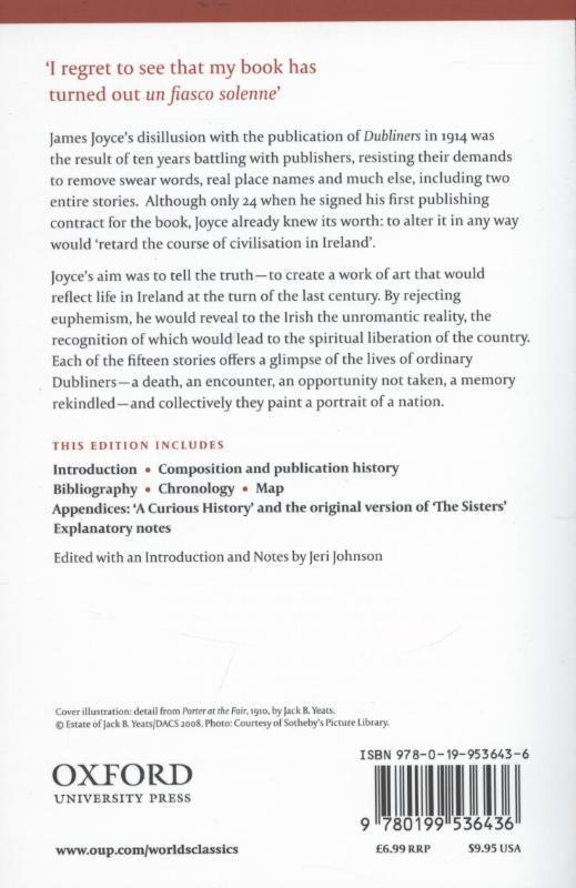 Rückseite: 9780199536436 | Dubliners | James Joyce | Taschenbuch | Oxford World's Classics | 2001