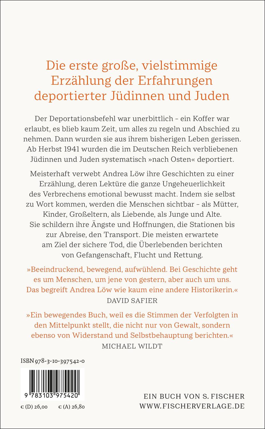 Rückseite: 9783103975420 | Deportiert | Andrea Löw | Buch | 368 S. | Deutsch | 2024 | S. FISCHER