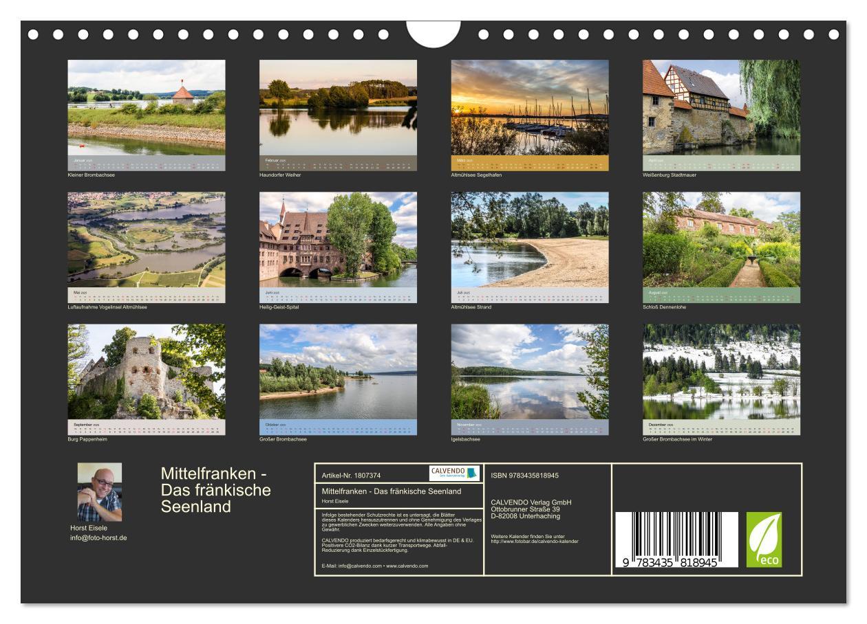 Bild: 9783435818945 | Mittelfranken - Das fränkische Seenland (Wandkalender 2025 DIN A4...