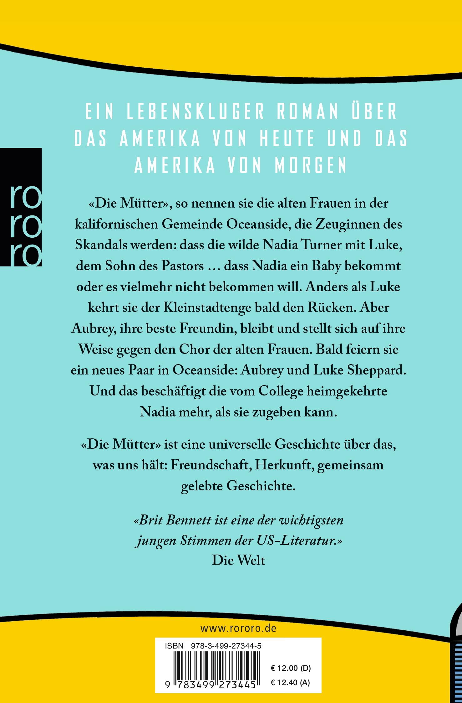 Rückseite: 9783499273445 | Die Mütter | Brit Bennett | Taschenbuch | 320 S. | Deutsch | 2019