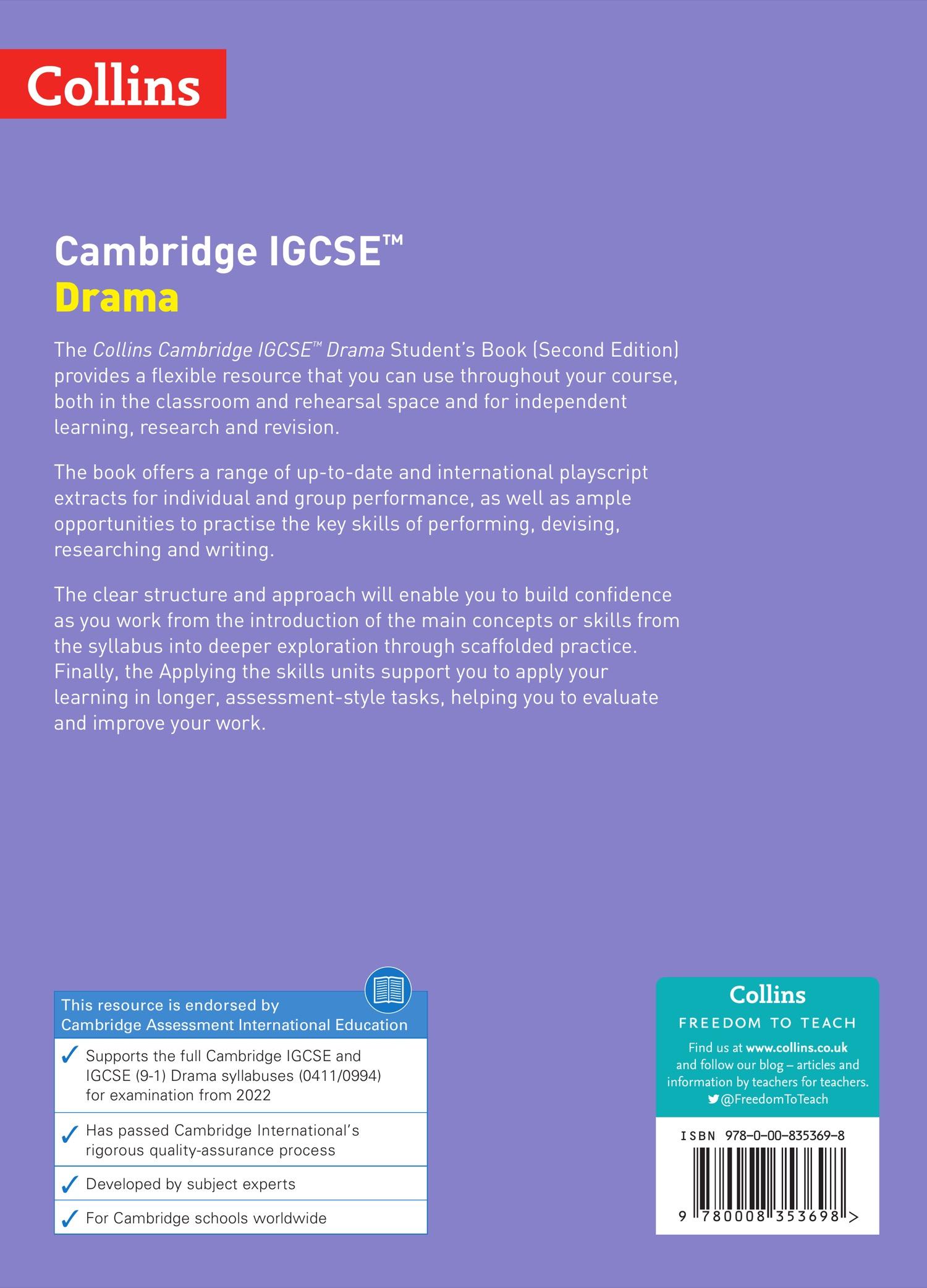 Rückseite: 9780008353698 | Cambridge IGCSE(TM) Drama Student's Book | Mike Gould (u. a.) | Buch