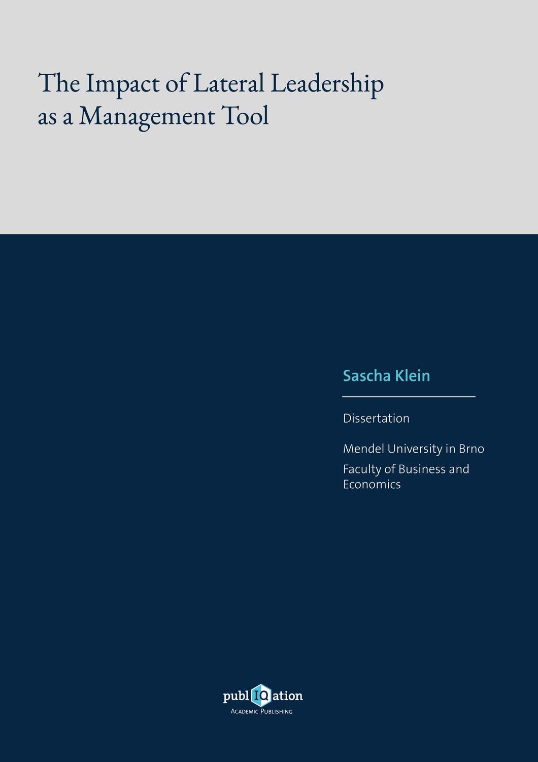 Cover: 9783745870275 | The Impact of Lateral Leadership as a Management Tool | Sascha Klein