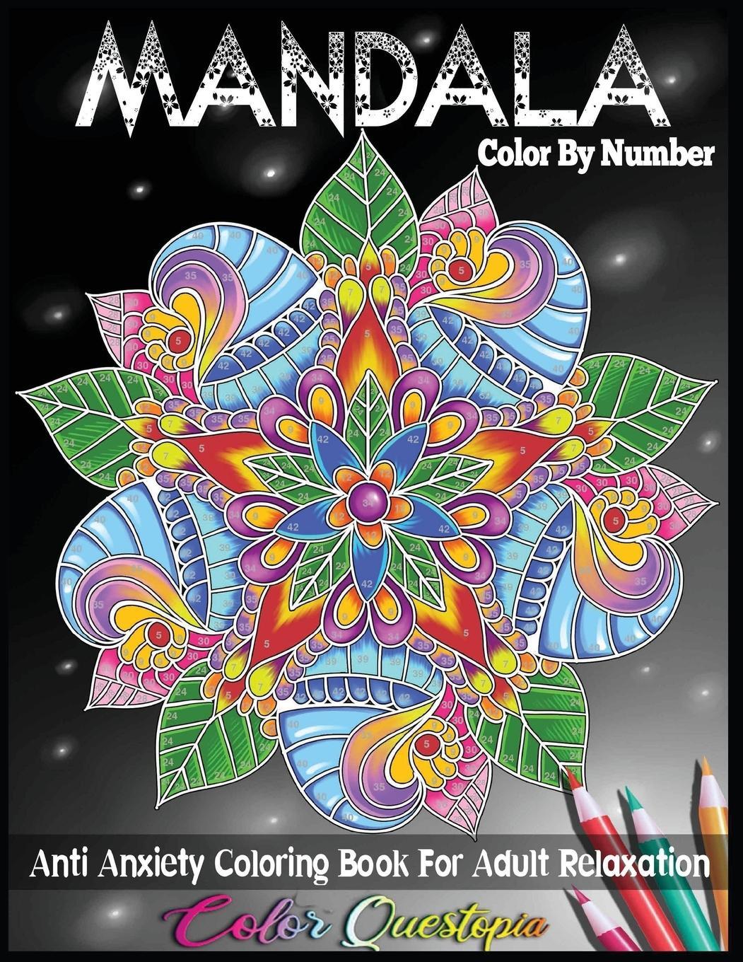 Cover: 9781954883109 | Mandala Color by Number Anti Anxiety Coloring Book for Adult...