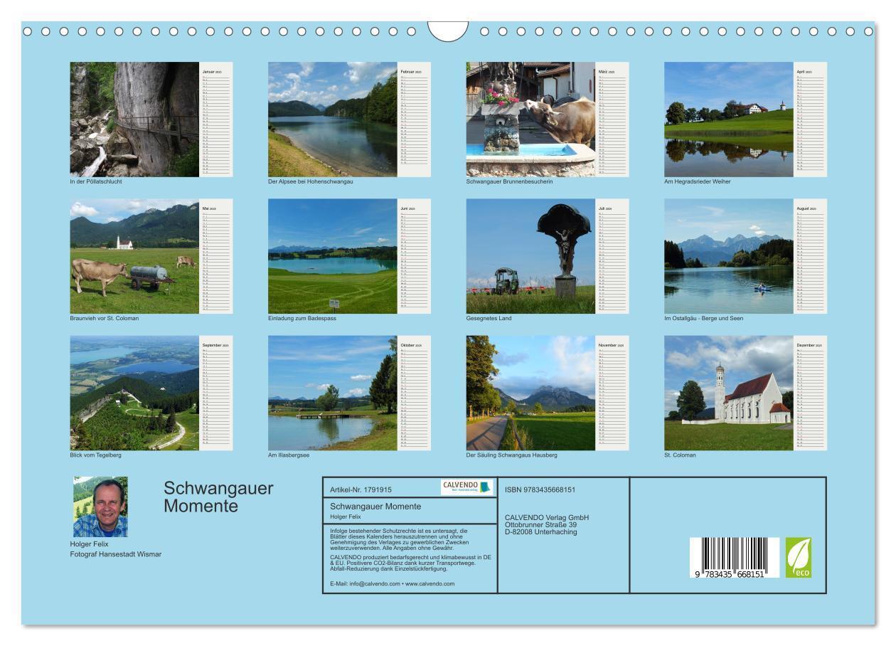 Bild: 9783435668151 | Schwangauer Momente (Wandkalender 2025 DIN A3 quer), CALVENDO...