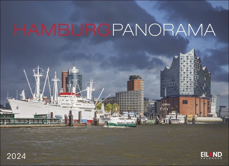Cover: 9783964022882 | Hamburg Panorama Postkartenkalender 2024. Reise-Kalender mit 12...