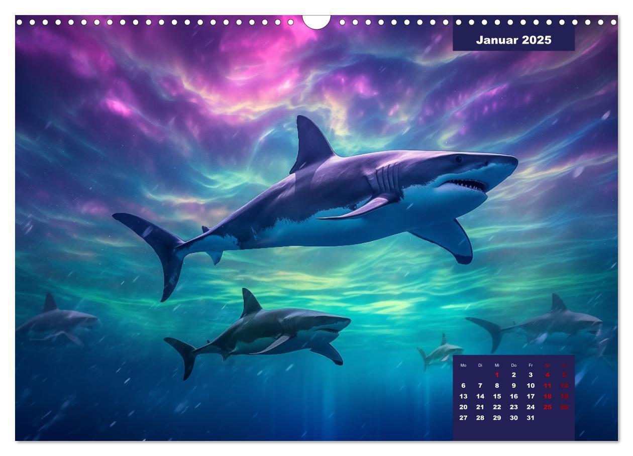 Bild: 9783383760440 | Stille Giganten - KI-generierte Hai-Impressionen (Wandkalender 2025...