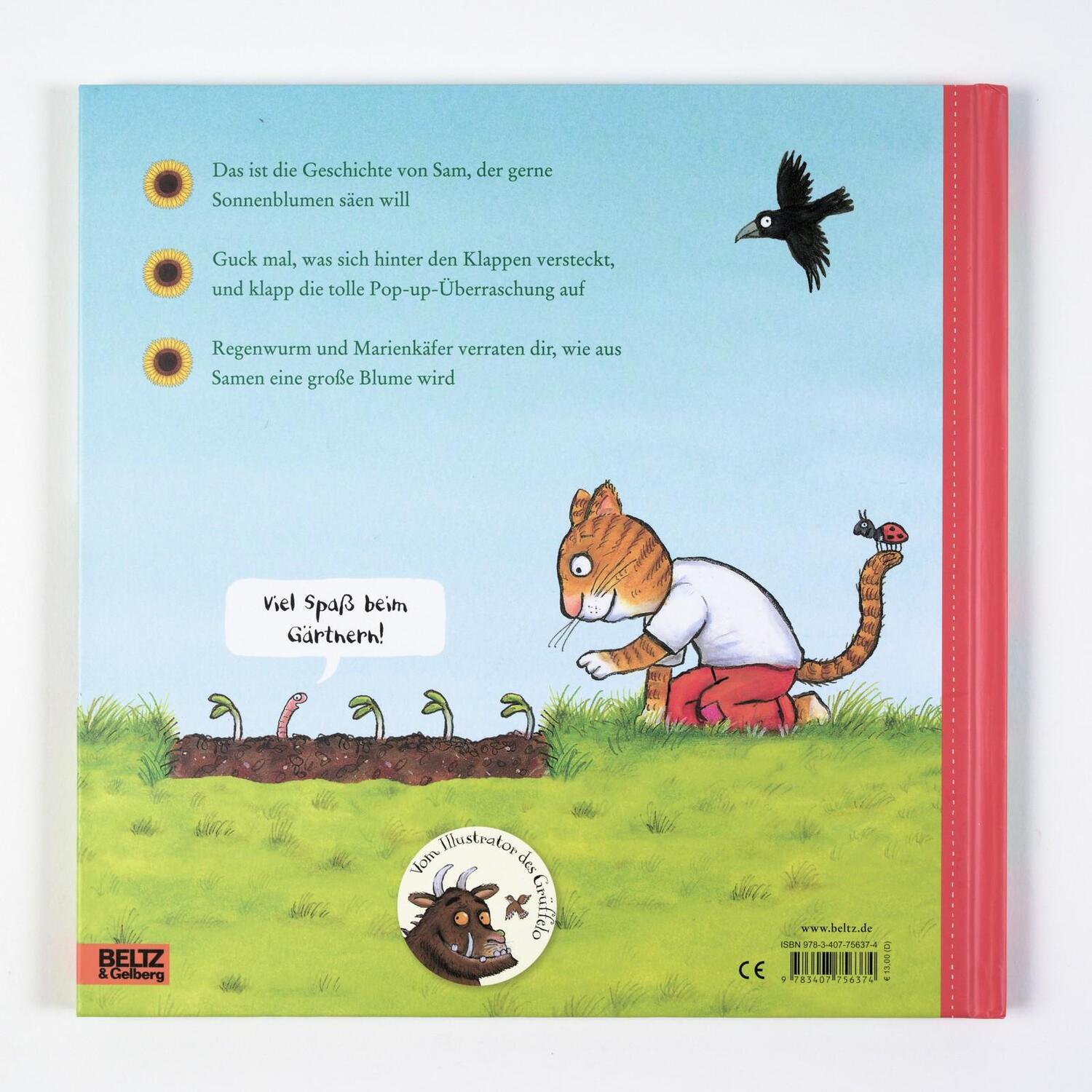 Rückseite: 9783407756374 | Sam pflanzt Sonnenblumen | Axel Scheffler (u. a.) | Buch | 16 S.