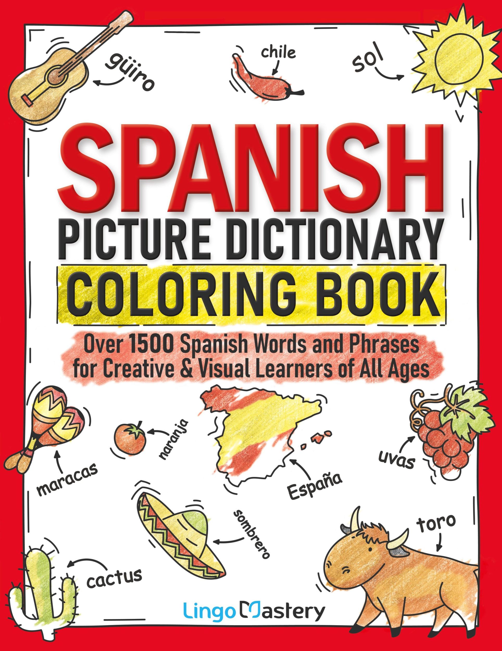 Cover: 9781951949433 | Spanish Picture Dictionary Coloring Book | Lingo Mastery | Taschenbuch