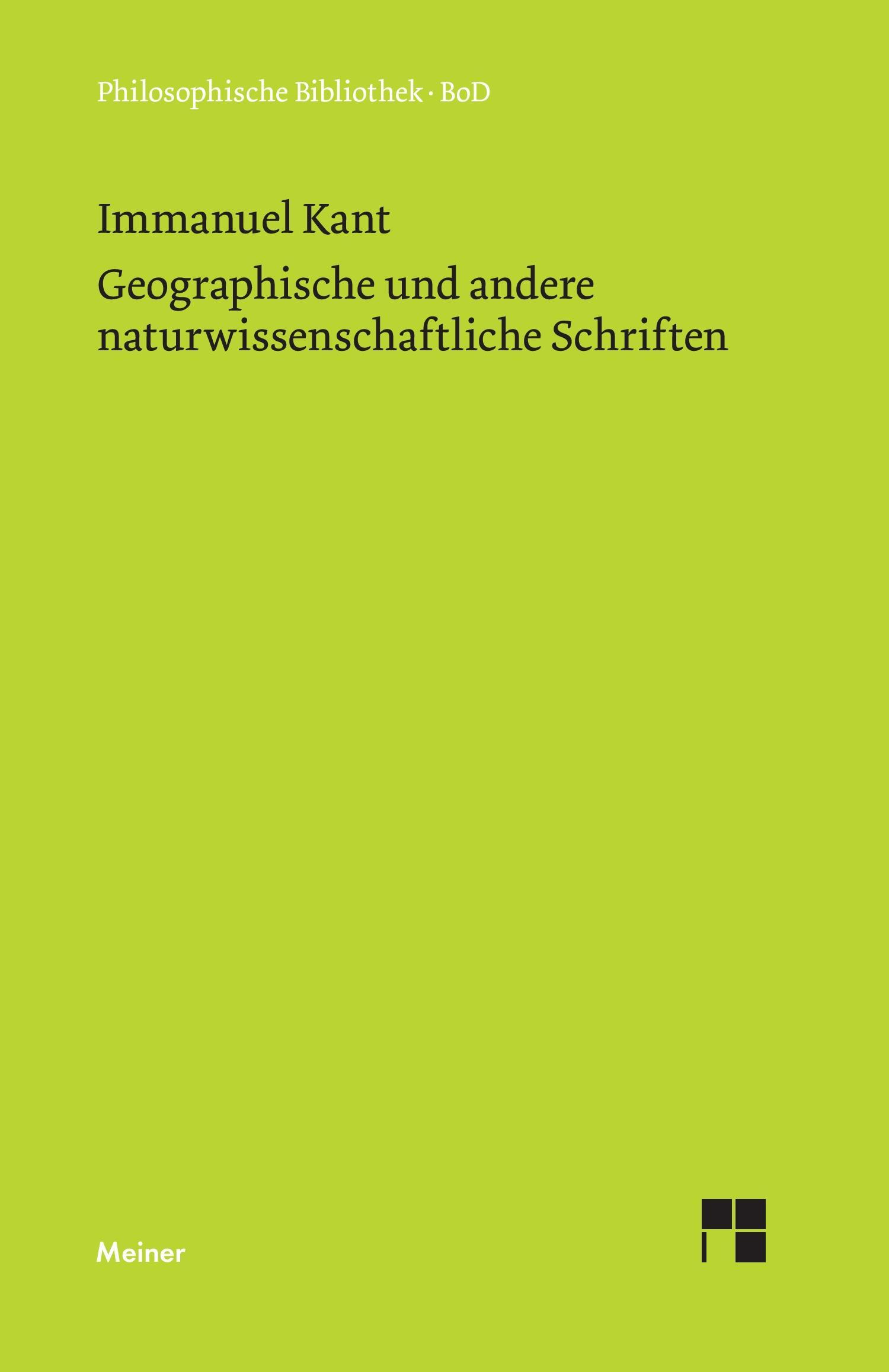 Cover: 9783787303847 | Geographische und andere naturwissenschaftliche Schriften | Kant