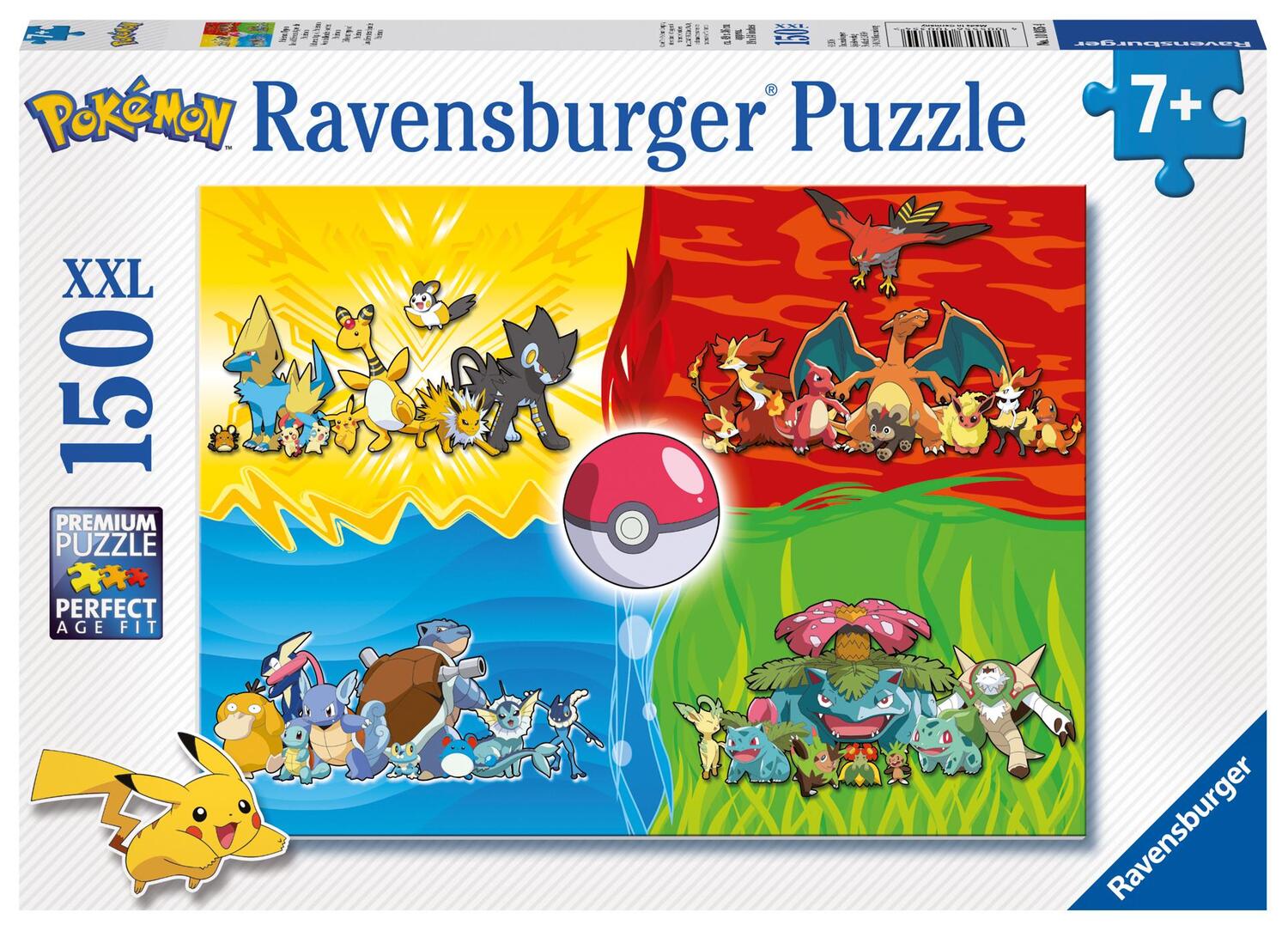 Cover: 4005556100354 | Ravensburger Kinderpuzzle 10035 - Pokémon Typen - 150 Teile XXL...