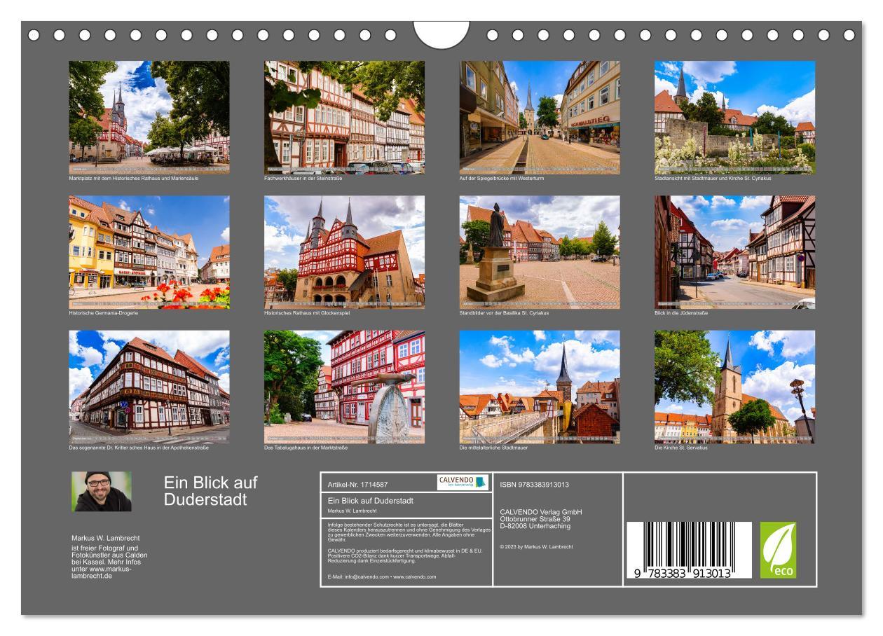 Bild: 9783383913013 | Ein Blick auf Duderstadt (Wandkalender 2025 DIN A4 quer), CALVENDO...