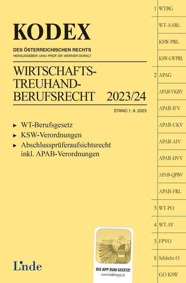 Cover: 9783707348811 | KODEX Wirtschaftstreuhand-Berufsrecht 2023/24 | Gregor Benesch | Buch