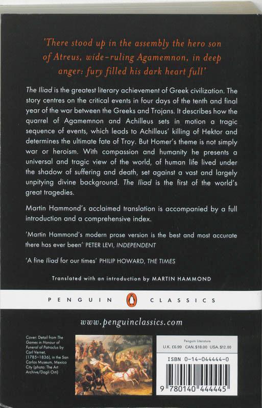 Rückseite: 9780140444445 | The Iliad | Homer | Taschenbuch | Englisch | 1987 | Penguin Books Ltd