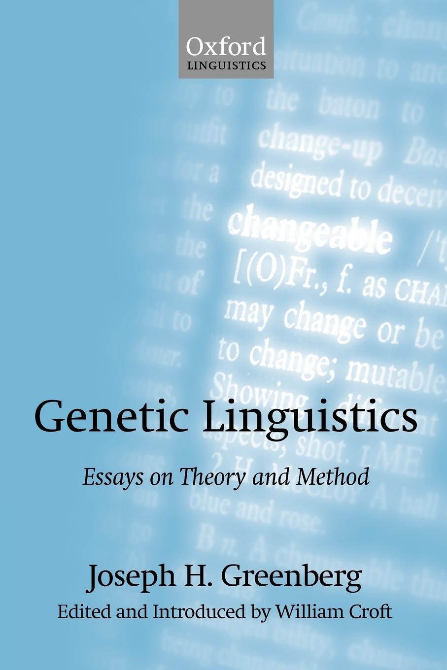 Cover: 9780199257720 | Genetic Linguistics | Essays on Theory and Method | Greenberg | Buch