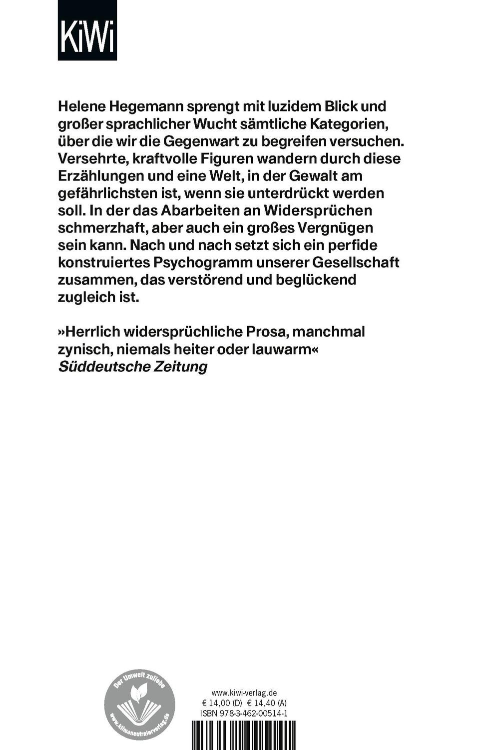 Rückseite: 9783462005141 | Schlachtensee | Stories | Helene Hegemann | Taschenbuch | 272 S.