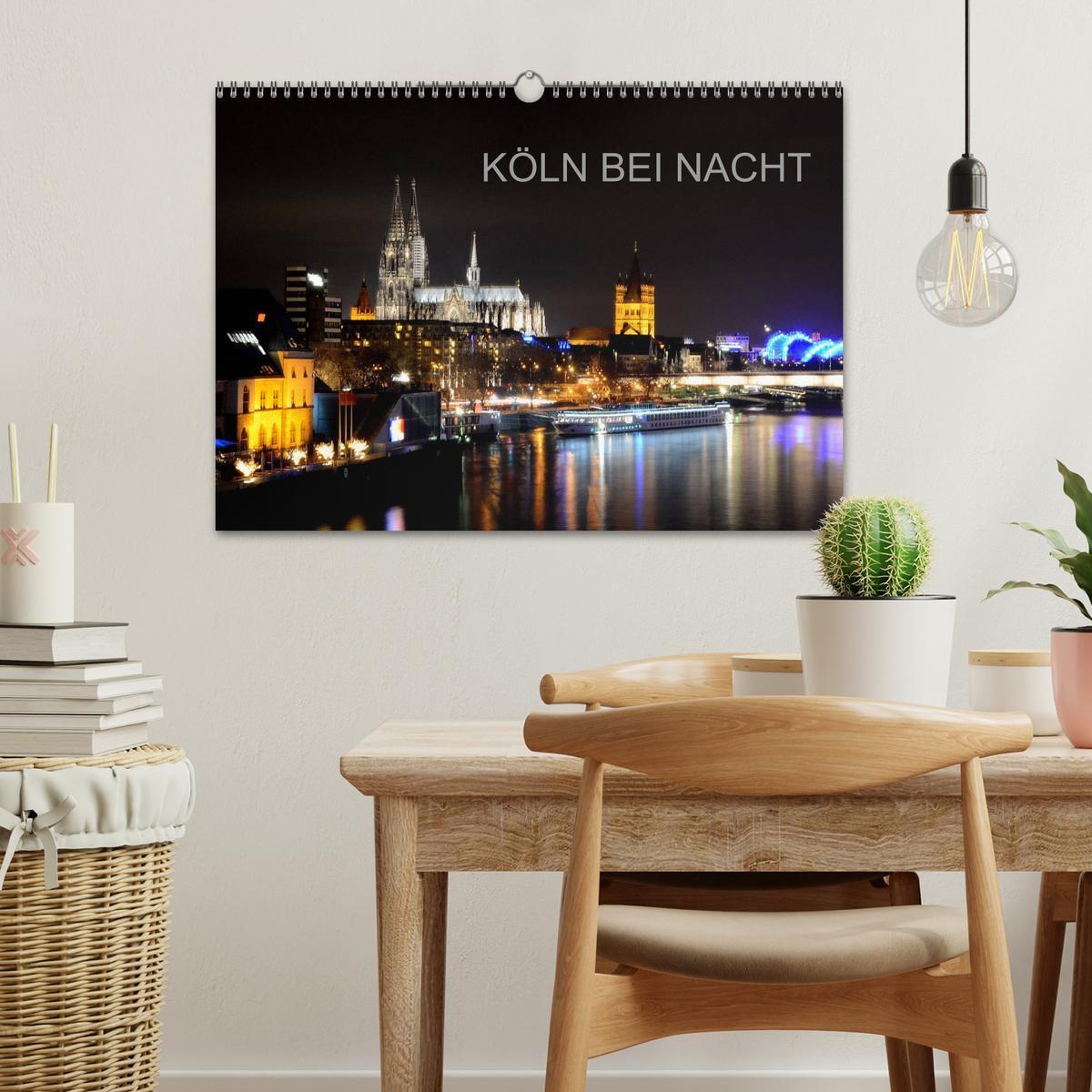 Bild: 9783435689521 | KÖLN BEI NACHT (Wandkalender 2025 DIN A3 quer), CALVENDO...