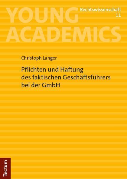 Cover: 9783689000004 | Pflichten und Haftung des faktischen Geschäftsführers bei der GmbH