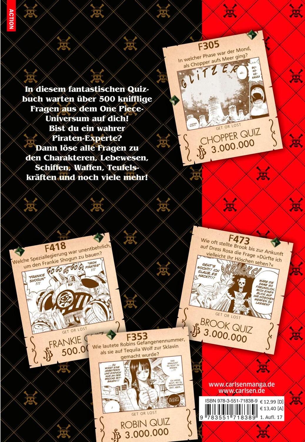 Rückseite: 9783551718389 | One Piece Quiz Book 1 | Eiichiro Oda (u. a.) | Taschenbuch | Deutsch