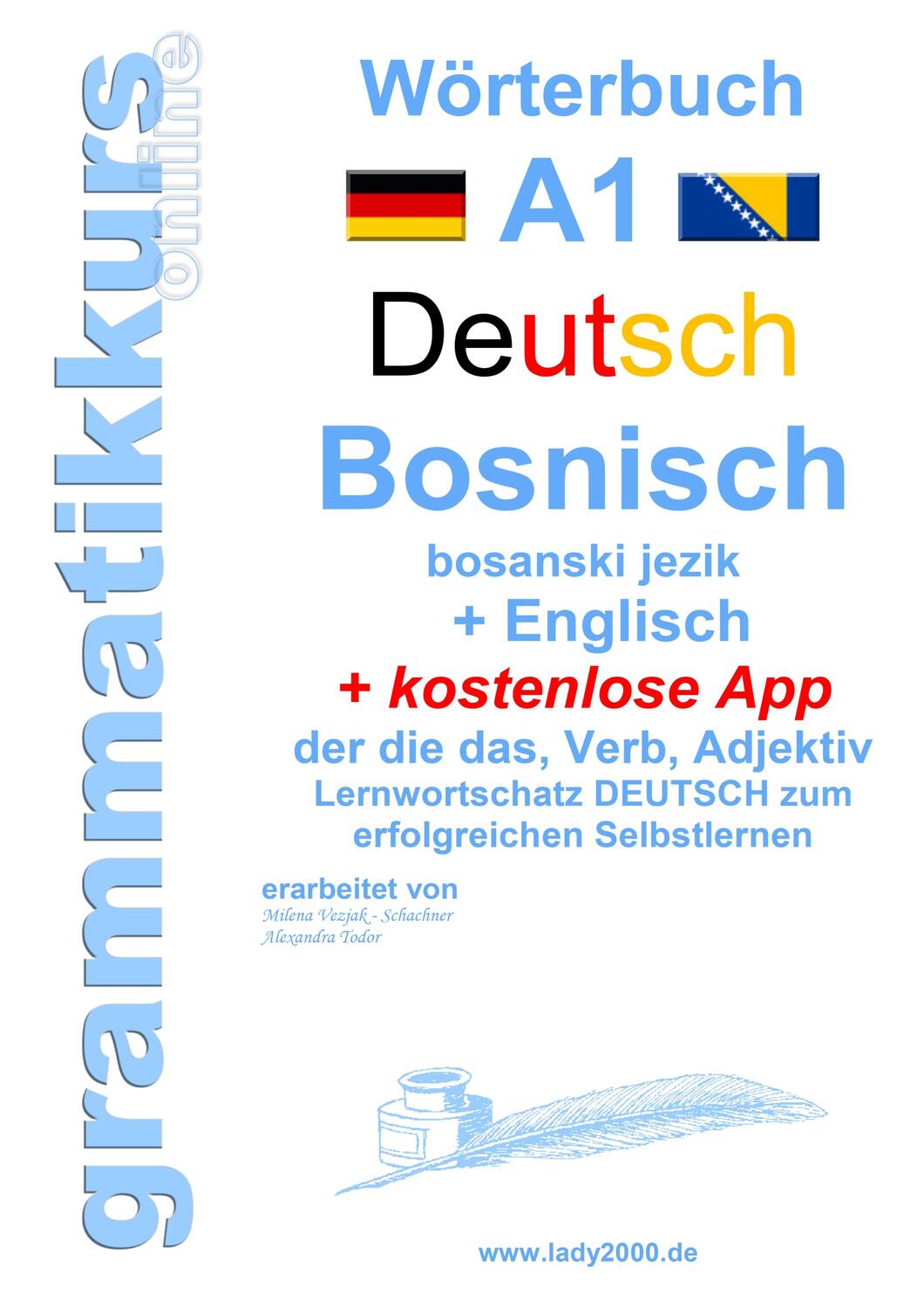 Cover: 9783748128151 | Wörterbuch Deutsch - Bosnisch - Englisch Niveau A1 | Schachner | Buch