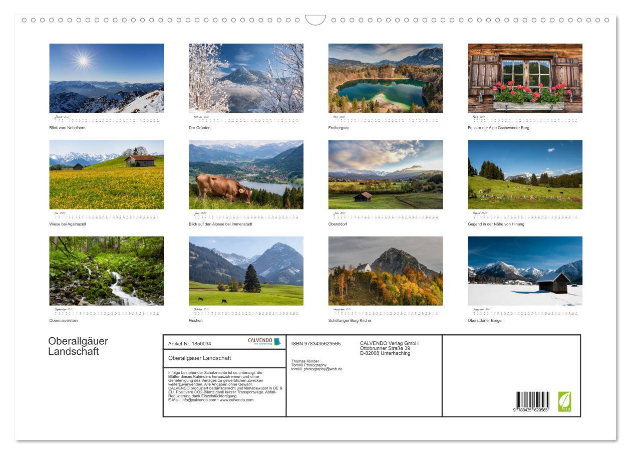 Bild: 9783435629565 | Oberallgäuer Landschaft (Wandkalender 2025 DIN A2 quer), CALVENDO...