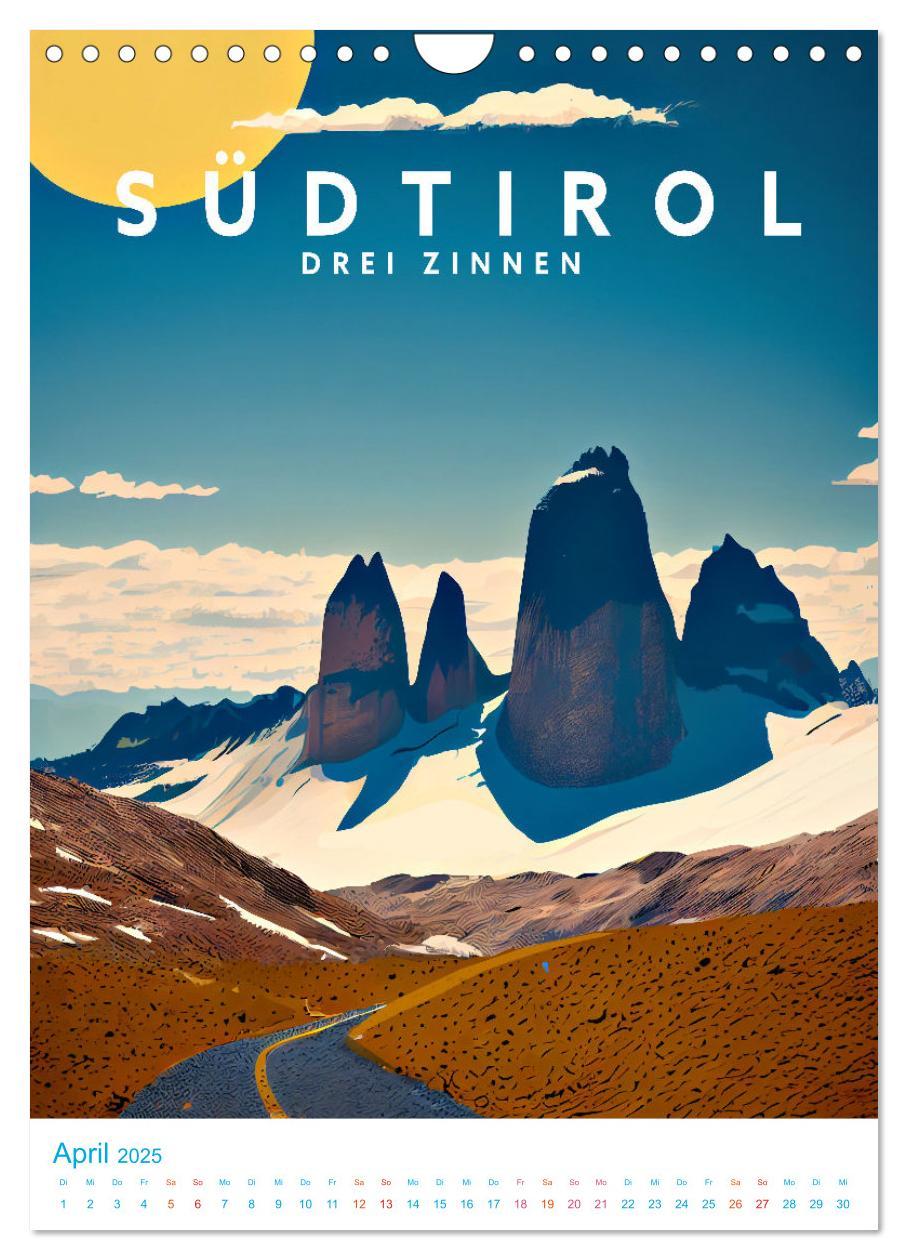 Bild: 9783435886470 | Südtirol - Old School Poster Style (Wandkalender 2025 DIN A4 hoch),...