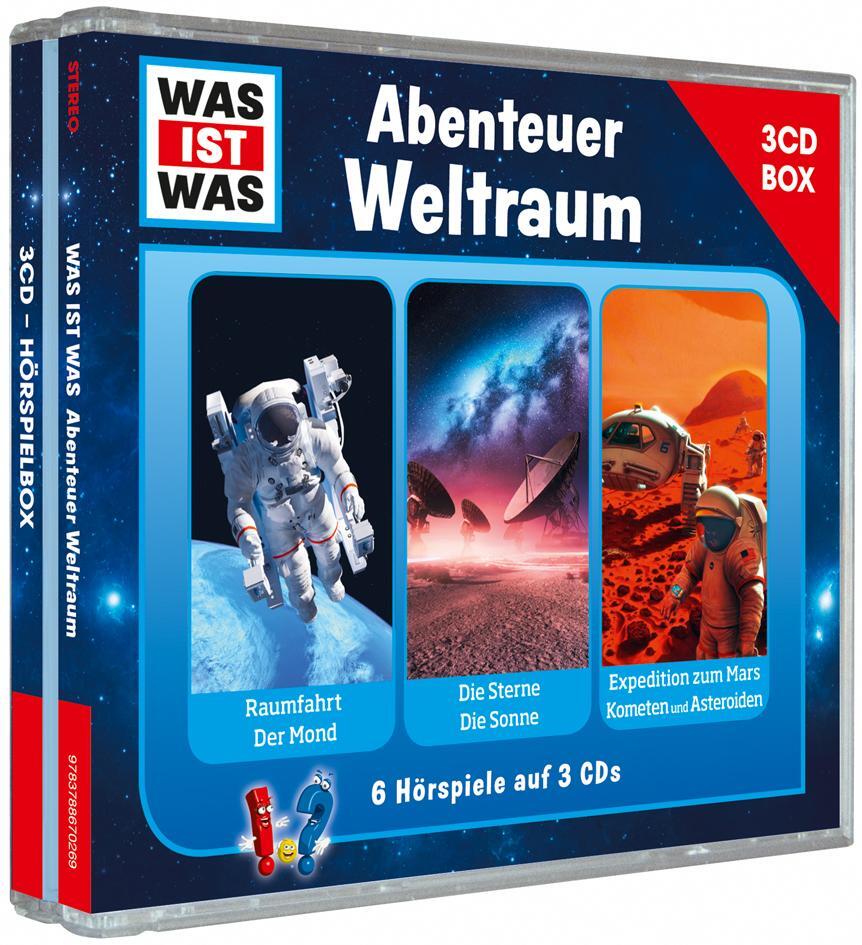 Cover: 9783788670269 | WAS IST WAS 3-CD-Hörspielbox Abenteuer Weltraum | Manfred Baur | CD