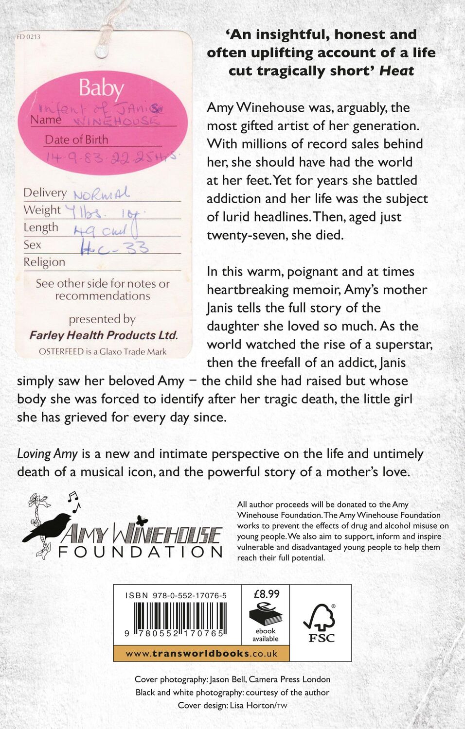 Rückseite: 9780552170765 | Loving Amy | A Mother's Story | Janis Winehouse | Taschenbuch | 350 S.