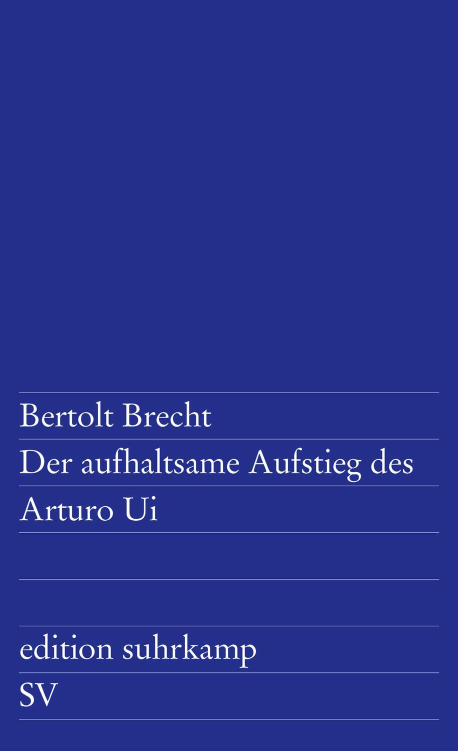 Cover: 9783518101445 | Der aufhaltsame Aufstieg des Arturo Ui | Bertolt Brecht | Taschenbuch