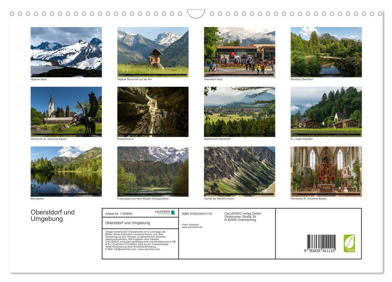 Bild: 9783435411115 | Oberstdorf und Umgebung (Wandkalender 2025 DIN A3 quer), CALVENDO...