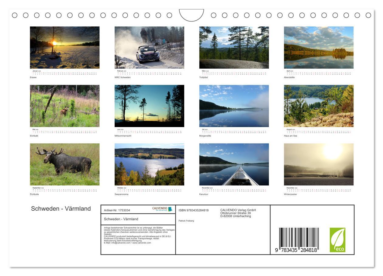 Bild: 9783435284818 | Schweden - Värmland (Wandkalender 2025 DIN A4 quer), CALVENDO...