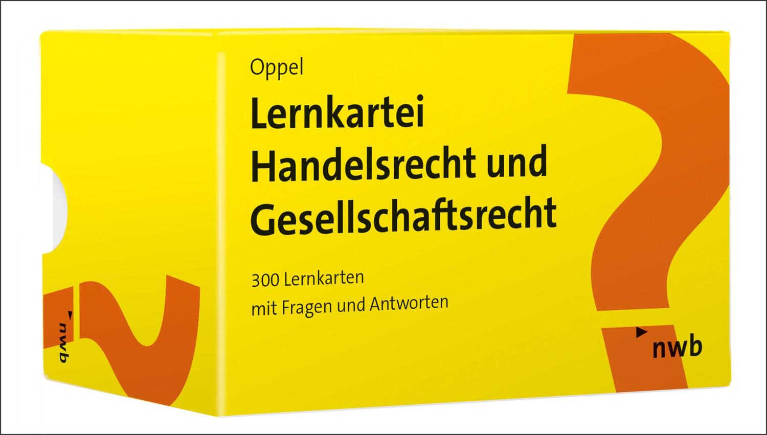 Cover: 9783482678110 | Lernkartei Handelsrecht und Gesellschaftsrecht | Florian Oppel | 2020