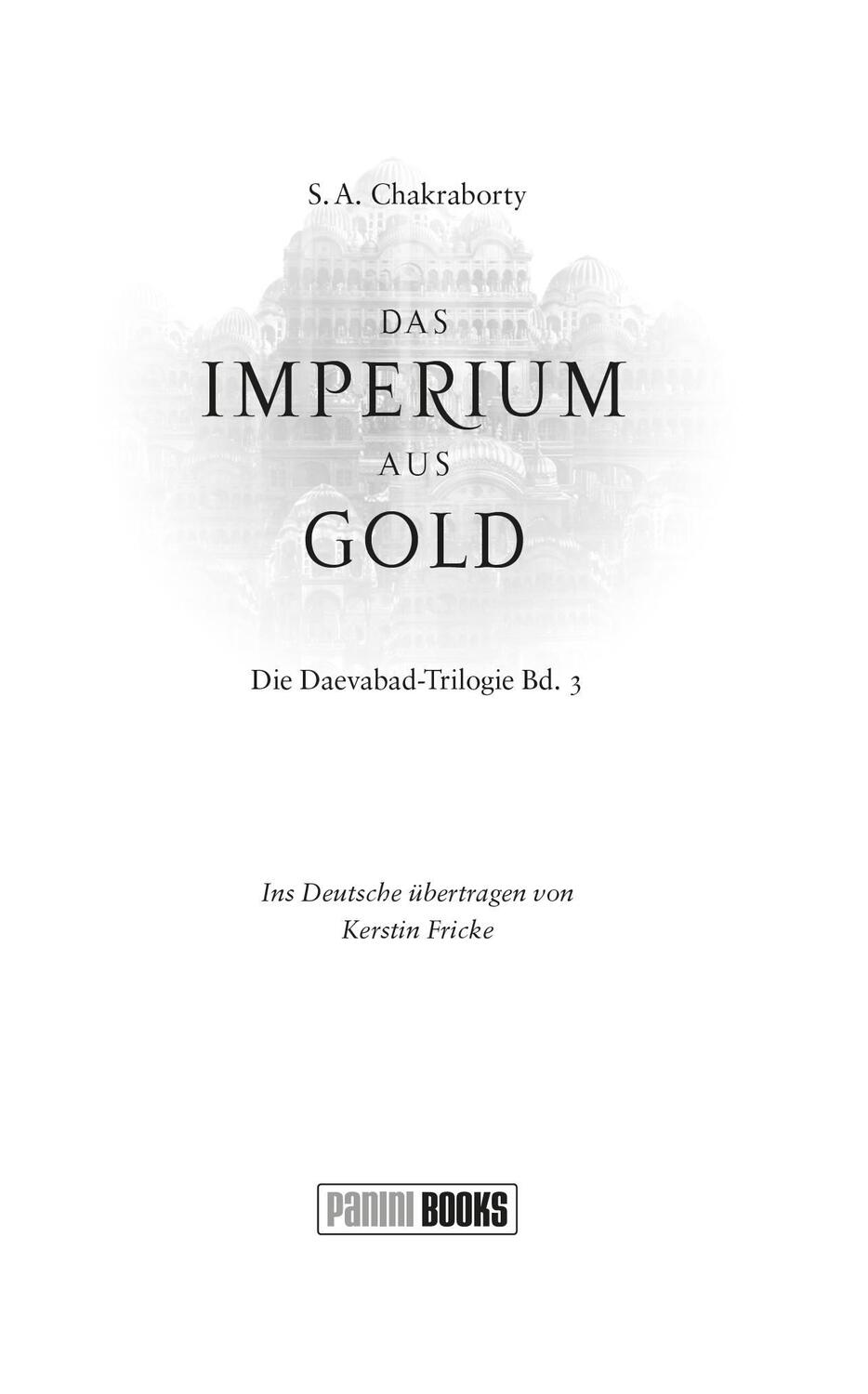 Bild: 9783833242731 | Das Imperium aus Gold | S. A. Chakraborty | Taschenbuch | Daevabad