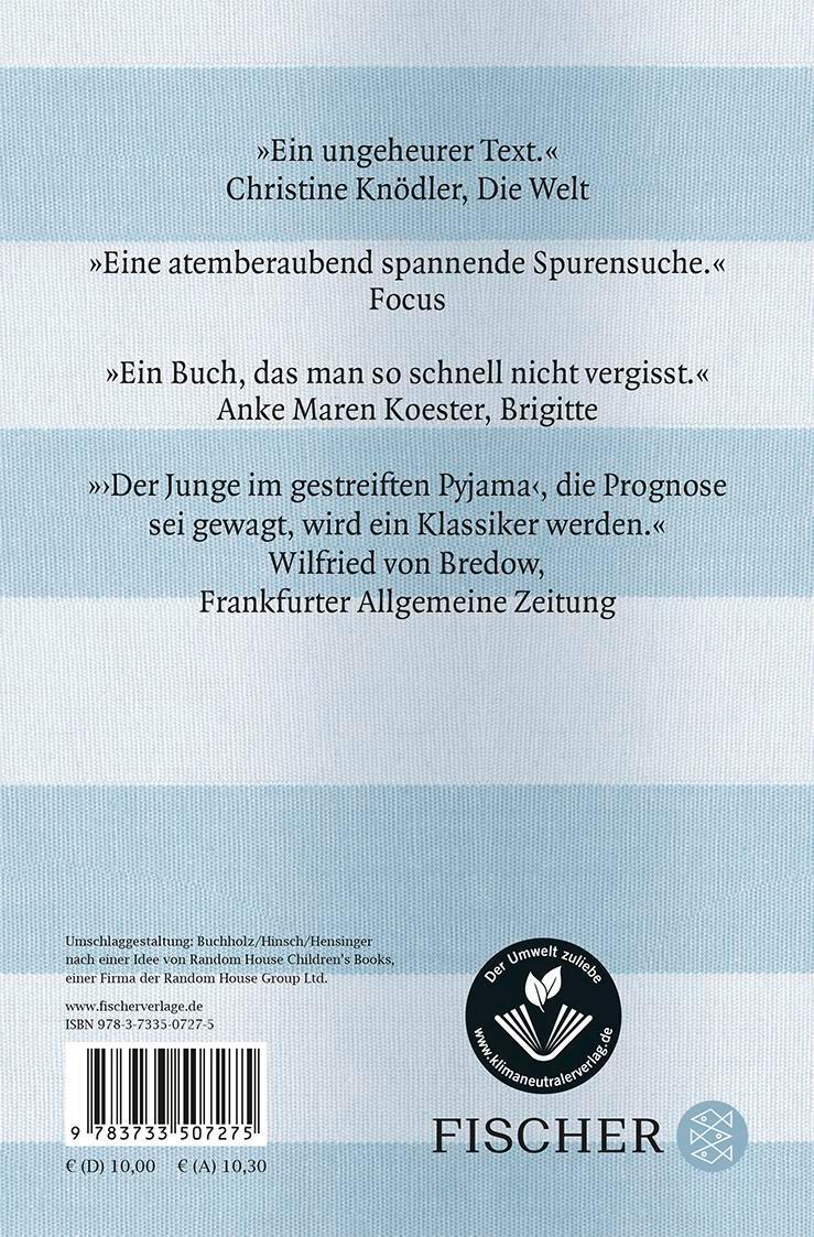 Rückseite: 9783733507275 | Der Junge im gestreiften Pyjama | Eine Fabel | John Boyne | Buch