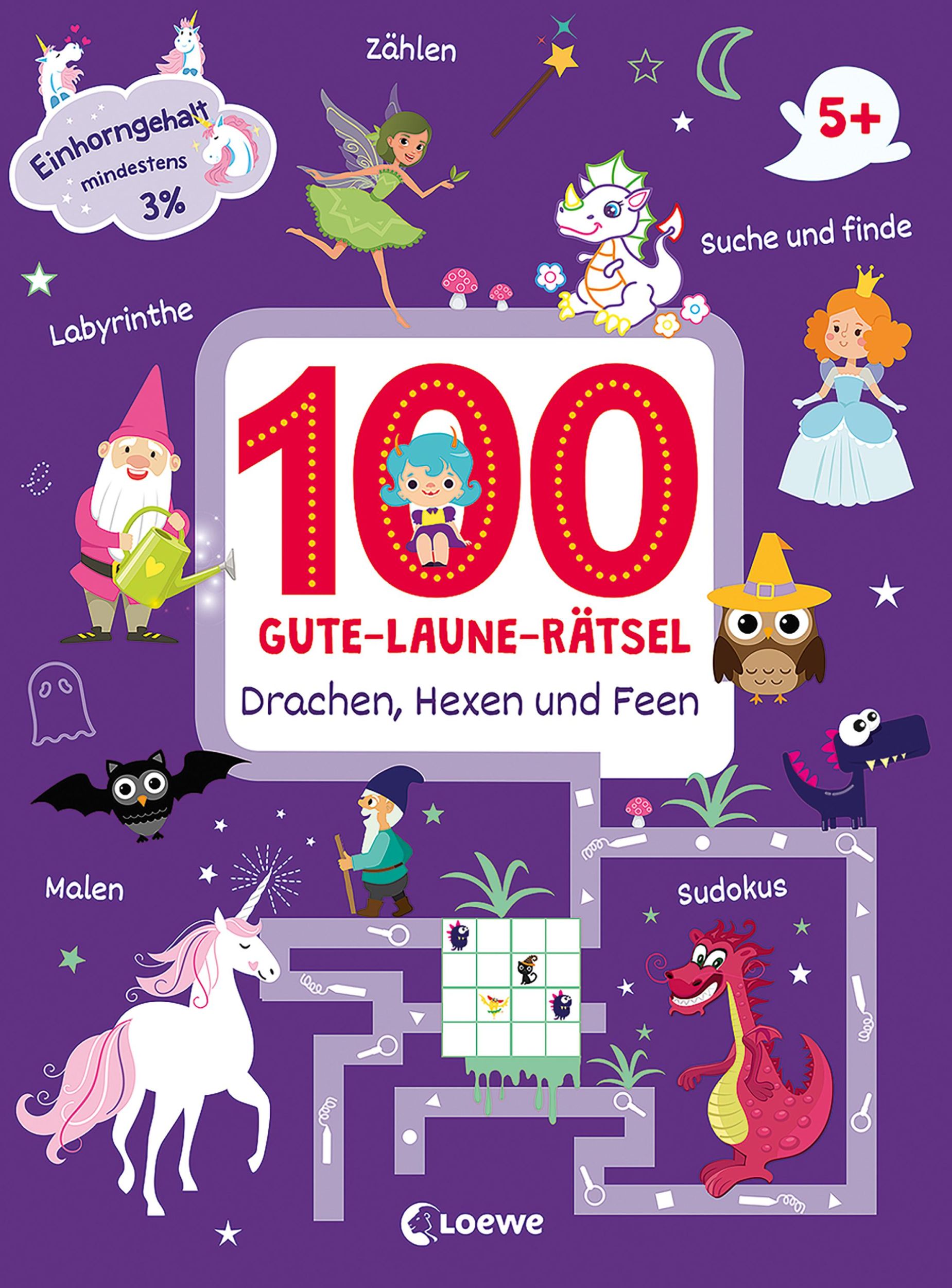 Cover: 9783743211629 | 100 Gute-Laune-Rätsel - Drachen, Hexen und Feen | Rätseln | Buch