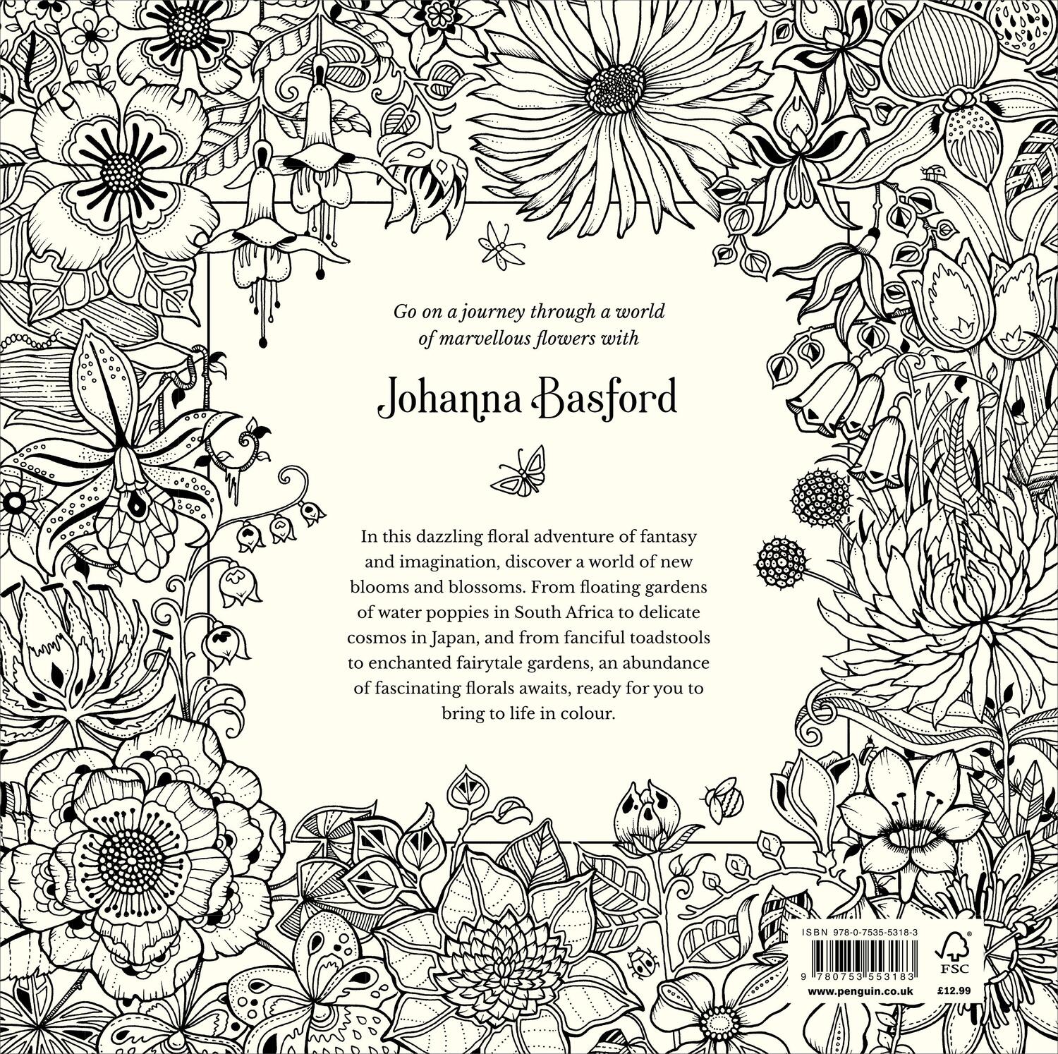 Rückseite: 9780753553183 | World of Flowers | A Colouring Book and Floral Adventure | Basford